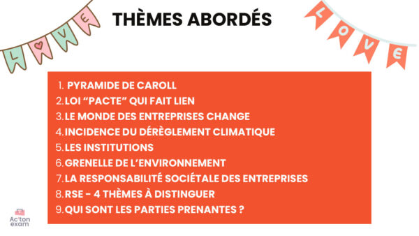 Cette mallette Actonexam va vous aider à réussir l’épreuve Responsabilité Sociétale des Entreprises du Bachelor Marketing. Avec ces supports de cours pour mettre en oeuvre la RSE, vous disposerez de toute la formation nécessaire pour bien comprendre l’intégration volontaire, par les entreprises, de préoccupations sociales et environnementales à leurs activités commerciales.