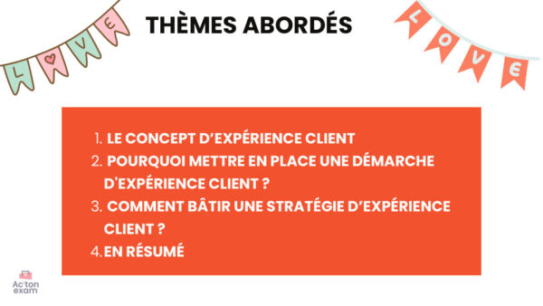 Cette mallette Actonexam va vous aider à réussir l’épreuve E5 RCDD du BTS NDRC (Négociation et Digitalisation de la Relation Client). Avec ces supports de cours pour améliorer l’expérience client, vous disposerez de toute la formation nécessaire pour bien comprendre le concept et la mise en place d’une stratégie d’expérience client.