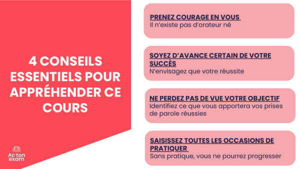 Cette mallette Actonexam va vous aider à réussir l’épreuve de la prise de parole du Mastère Marketing. Avec ces supports de cours pour réussir sa prise de parole, vous disposerez de toute la formation nécessaire pour bien comprendre l’association de l’auditoire à son exposé et l’incitation à l’action.