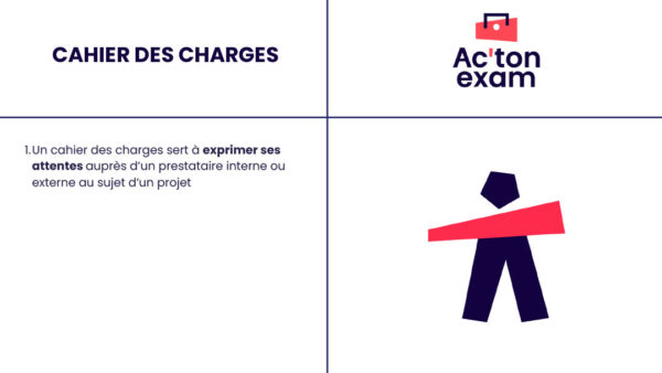 Cette mallette Actonexam va vous aider à réussir l’épreuve du cahier des charges du Mastère Marketing. Avec ces supports de cours pour mettre en oeuvre le cahier des charges, vous disposerez de toute la formation nécessaire pour bien comprendre les attentes d’une entreprise auprès d’un prestataire interne ou externe au sujet d’un projet.