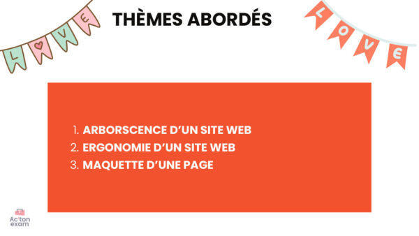 Cette mallette Actonexam va vous aider à réussir l’épreuve E5 RCDD du BTS NDRC (Négociation et Digitalisation de la Relation Client). Avec ces supports de cours sur la structure d’un site vitrine, vous disposerez de toute la formation nécessaire pour bien comprendre les concepts d’arborescence et d’ergonomie d’un site web.