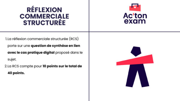 Cette mallette Actonexam va vous aider à réussir l’épreuve E5 RCDD du BTS NDRC (Négociation et Digitalisation de la Relation Client). Avec ces supports de cours sur la réflexion commerciale structurée, vous disposerez de toute la formation nécessaire pour bien comprendre le concept et le plan de construction.