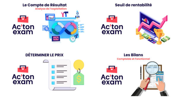 Ce pack regroupe 4 mallettes Actonexam qui vont vous aider à réussir l’épreuve écrite de gestion opérationnelle du BTS MCO (Management Commercial Opérationnel). Avec ces supports de cours pour entretenir la relation client, vous disposerez de toute la formation nécessaire pour bien comprendre le compte de résultat, le seuil de rentabilité, la fixation des prix, ainsi que les bilans.